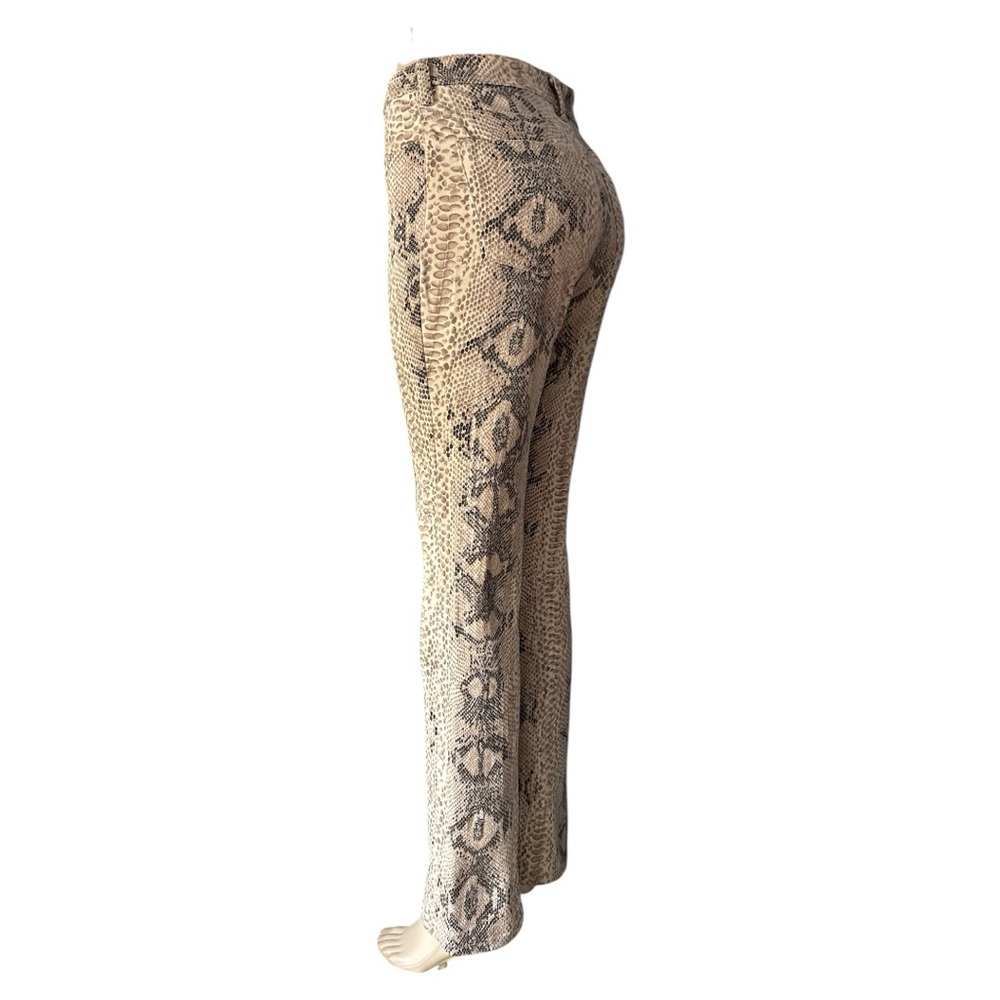 Parasuco Beige and Black Snake Print Trousers imitation leather Size 27 - Picture 2 of 16